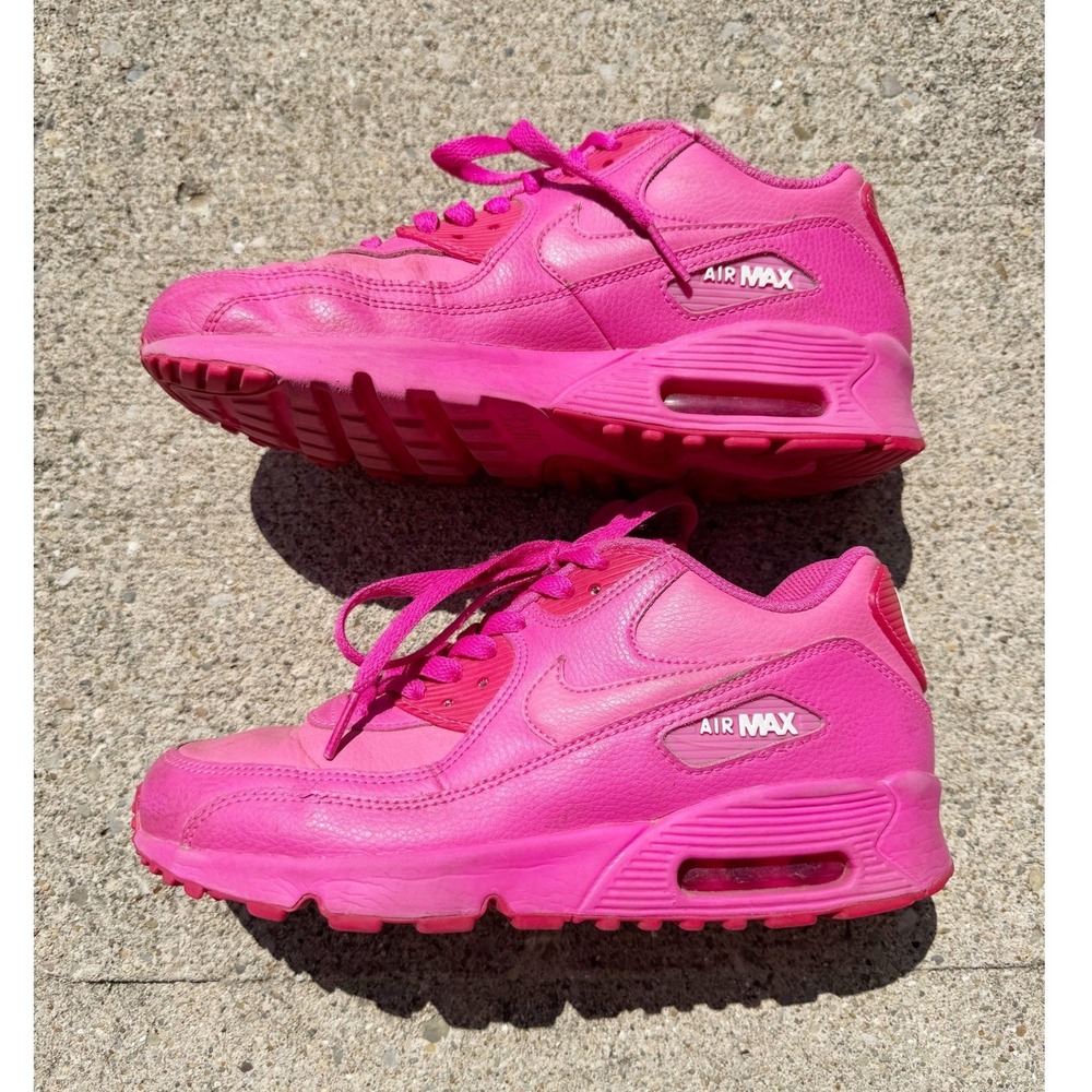Nike Air Max 90 LTR Big Kids Pink Leather Sneakers 833376-603 Size 5Y